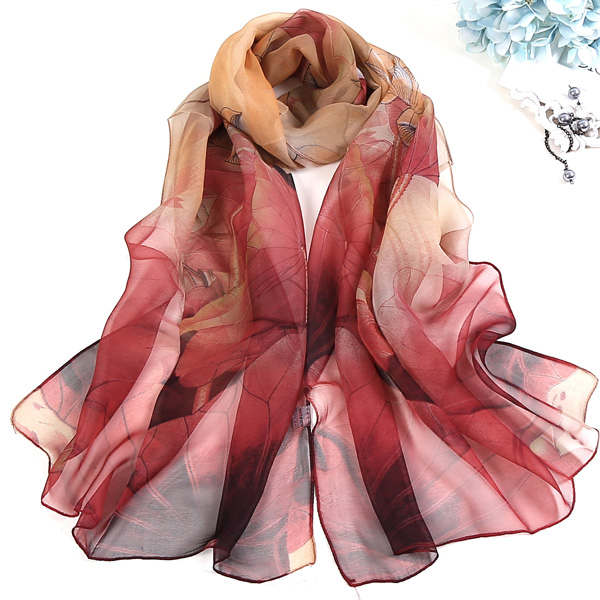 Lotus silk scarf beach towel wholesale women Indian