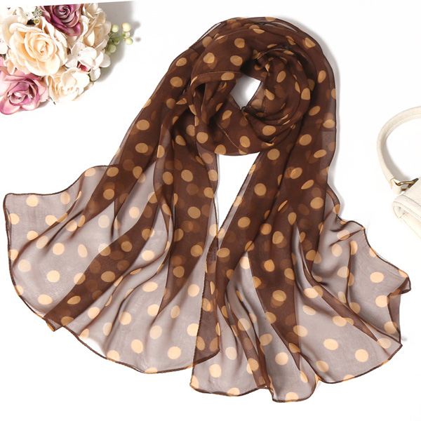 Hangzhou Womens Silk Scarf Polka Dot