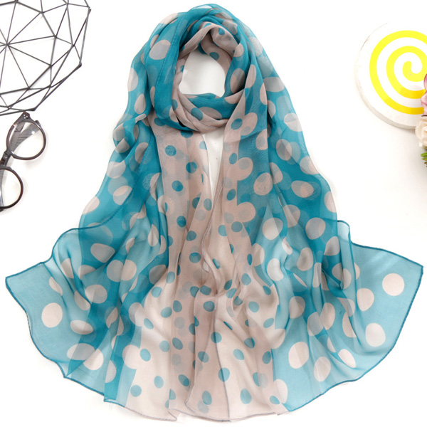China gradient polka dot silk scarf for women