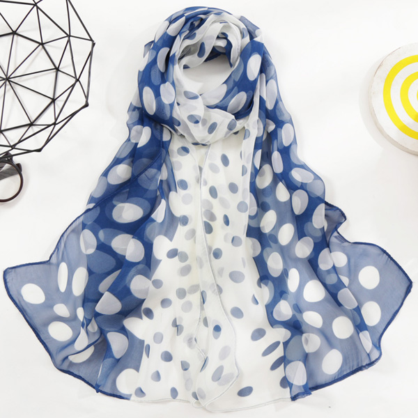 China gradient polka dot silk scarf for women