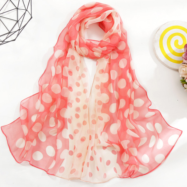 China gradient polka dot silk scarf for women