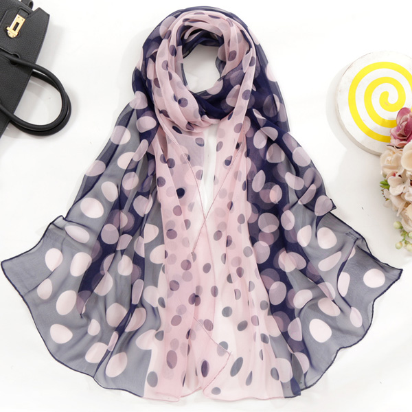 China gradient polka dot silk scarf for women