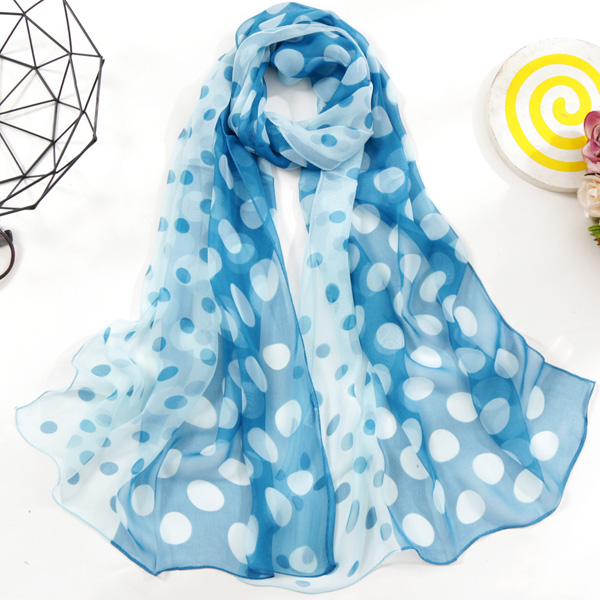 China gradient polka dot silk scarf for women