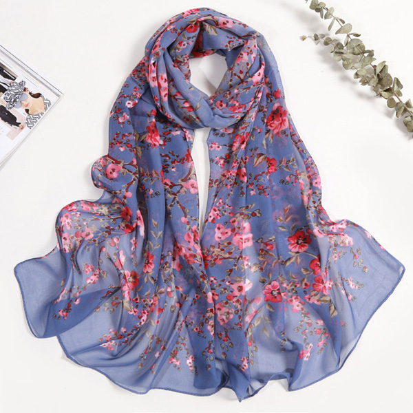 Chiffon scarf plum blossom sunscreen silk scarf