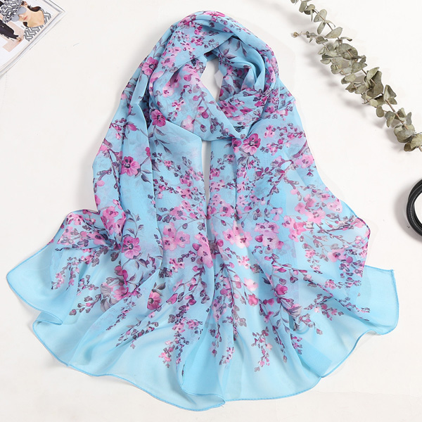 Chiffon scarf plum blossom sunscreen silk scarf
