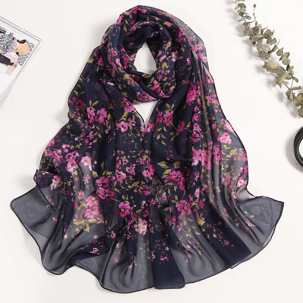 Chiffon scarf plum blossom sunscreen silk scarf