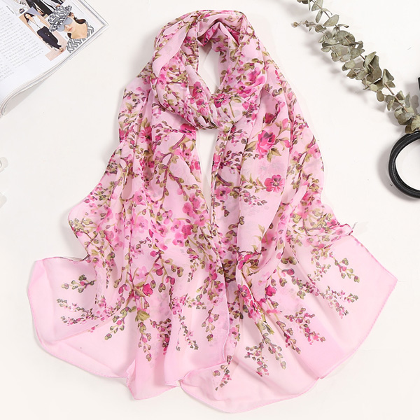 Chiffon scarf plum blossom sunscreen silk scarf