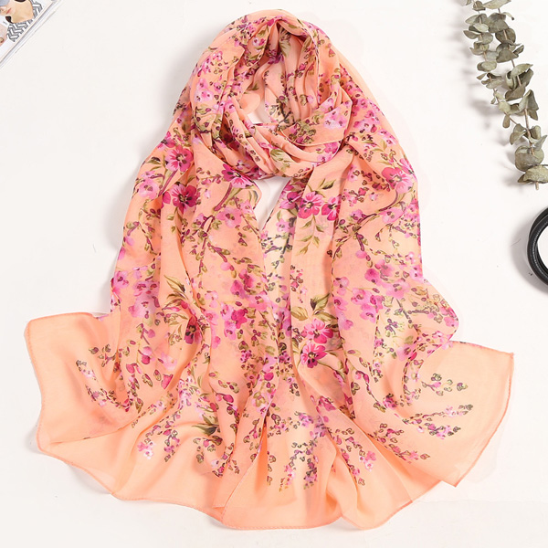 Chiffon scarf plum blossom sunscreen silk scarf