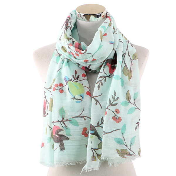 Branch bird scarf women Cotton shawl wholesale