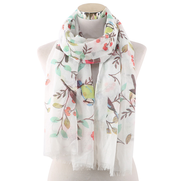 Branch bird scarf women Cotton shawl wholesale