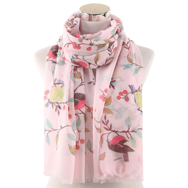 Branch bird scarf women Cotton shawl wholesale