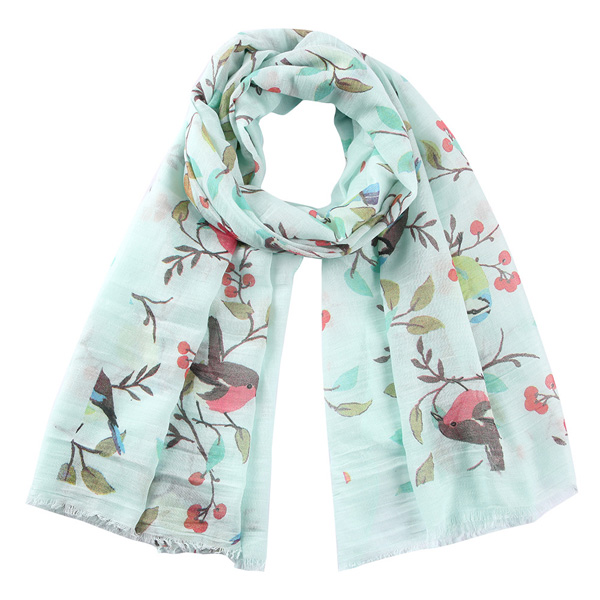 Branch bird scarf women Cotton shawl wholesale