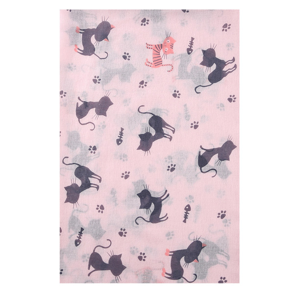 Cat footprints printed scarf coton casual collar wholesale