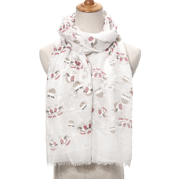 Christmas bird snowflake print scarf for woman