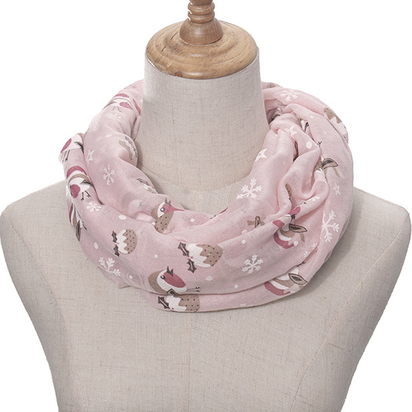 Christmas bird snowflake print scarf for woman