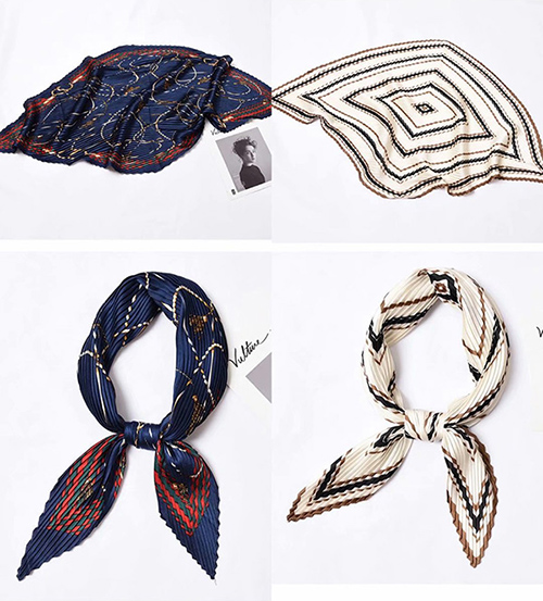 Wholesale pleated office silk scarf uk