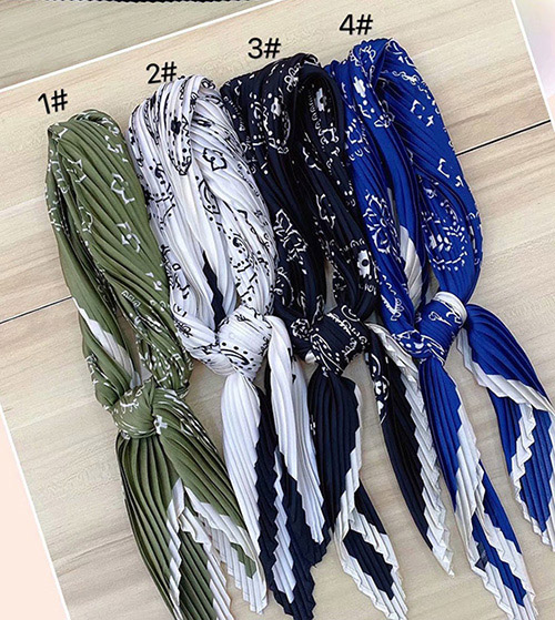 70cm Pleated tie silk scarf Canada