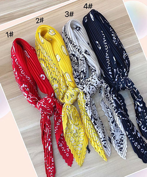 70cm Pleated tie silk scarf Canada