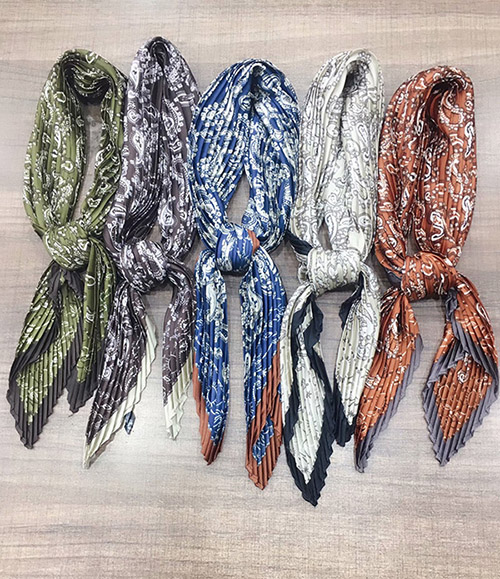 Italian pleated women silk scarf gifts
