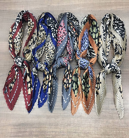 Italian pleated women silk scarf gifts