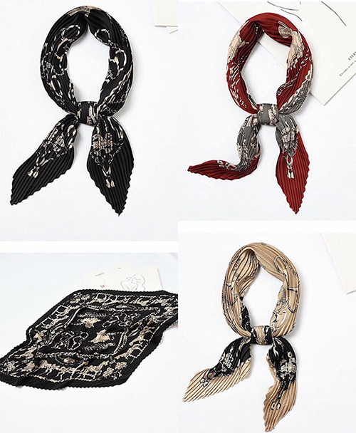 Wholesale pleated fashion women silk scarf