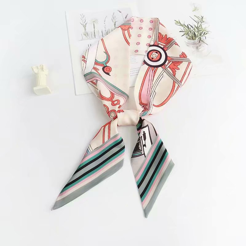 China Silk Satin Headband Hair Tie Scarf for Women