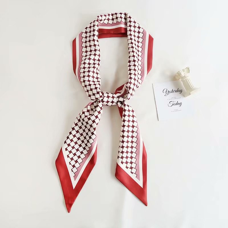 Woman Head Hair silk Tie Scarf