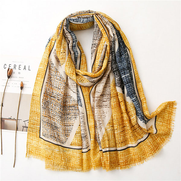 Cotton linen scarf sunscreen air conditioning shawl women tie-dye scarf