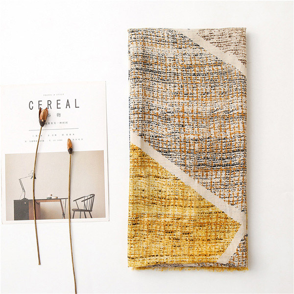 Cotton linen scarf sunscreen air conditioning shawl women tie-dye scarf