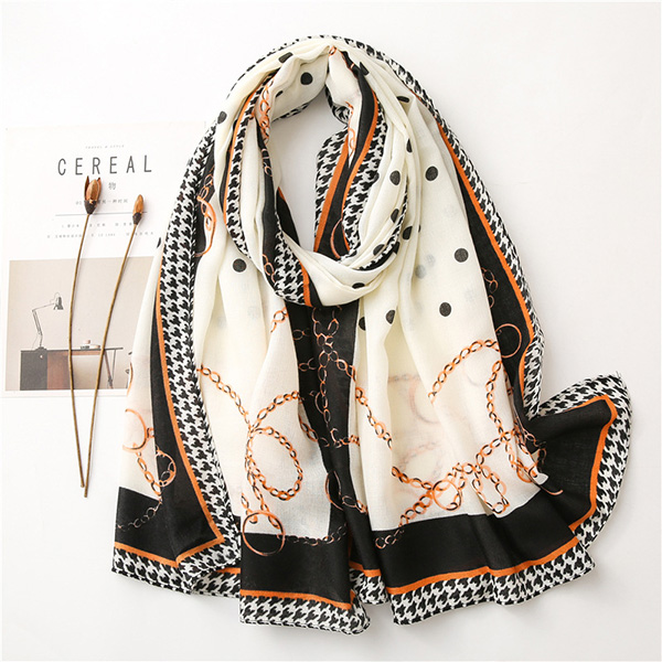 Wholesale Printed chain scarf women spring shawl fashion scarves