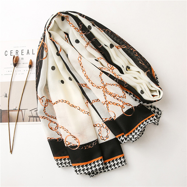 Wholesale Printed chain scarf women spring shawl fashion scarves