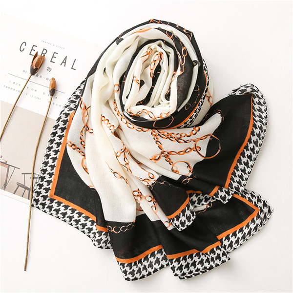 Wholesale Printed chain scarf women spring shawl fashion scarves