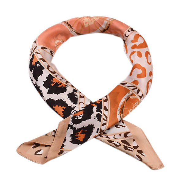 Whoelsale 70cm leopard print silk scarf women small square scarf