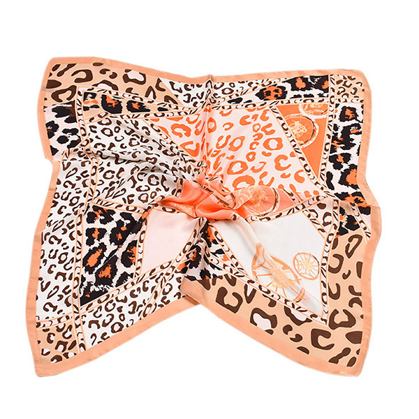 Whoelsale 70cm leopard print silk scarf women small square scarf