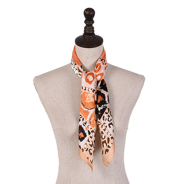 Whoelsale 70cm leopard print silk scarf women small square scarf