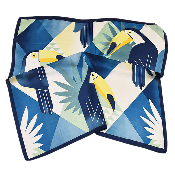 China silk scarf 70cm cartoon animal square scarf