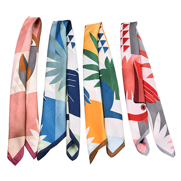 China silk scarf 70cm cartoon animal square scarf