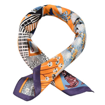 China silk scarf 70CM Halloween skull imitation silk satin scarf