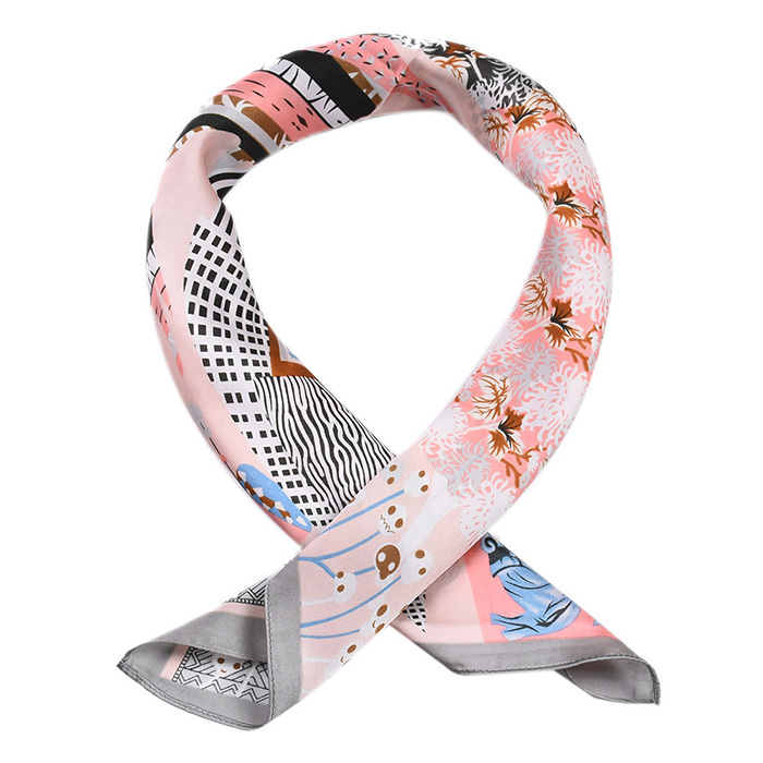 China silk scarf 70CM Halloween skull imitation silk satin scarf