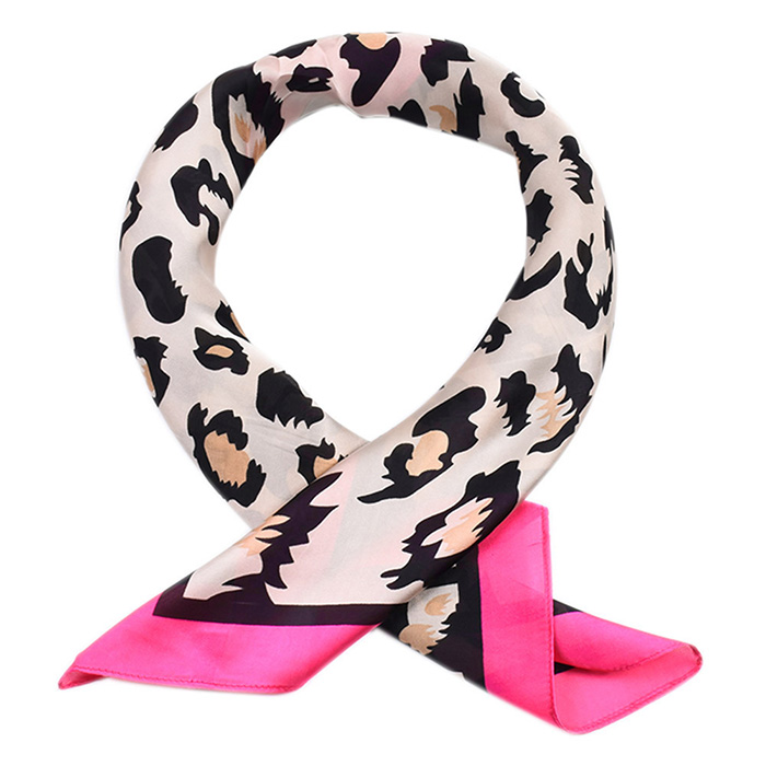New Silk Satin Leopard Print 70CM Square Scarf China silk scarf