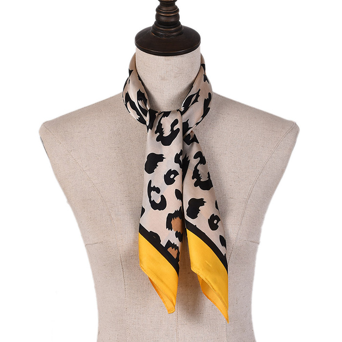 New Silk Satin Leopard Print 70CM Square Scarf China silk scarf