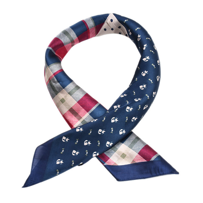 wholesale 70cm striped plaid stitching tie China silk scarf