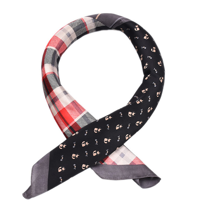 wholesale 70cm striped plaid stitching tie China silk scarf