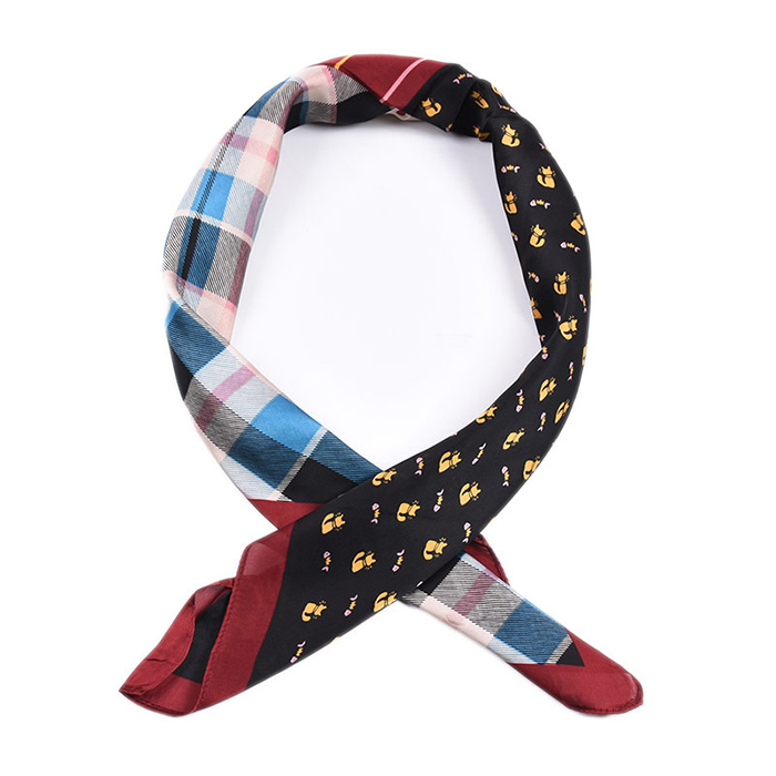 wholesale 70cm striped plaid stitching tie China silk scarf