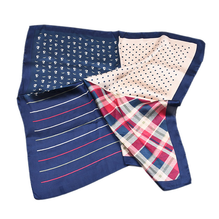 wholesale 70cm striped plaid stitching tie China silk scarf