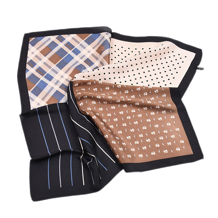 wholesale 70cm striped plaid stitching tie China silk scarf
