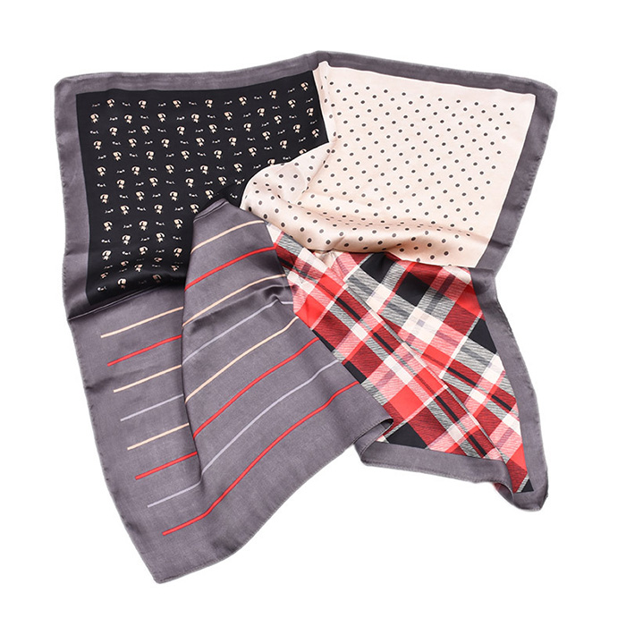 wholesale 70cm striped plaid stitching tie China silk scarf