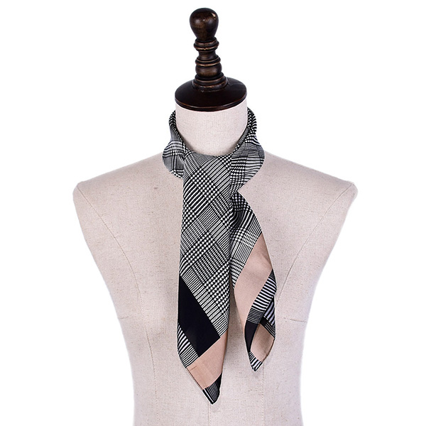 Wholesale Houndstooth 70cm Square Scarf Women Silk Scarf