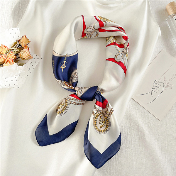 Wholesale fashion color matching chain scarf women neck bear 70cm square scarf