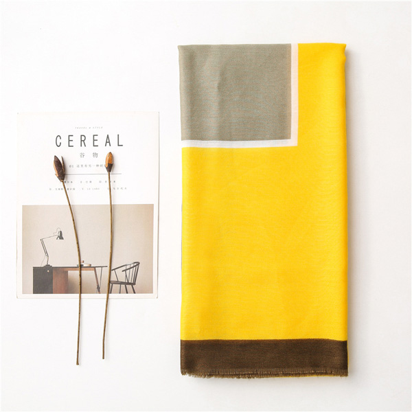 Women cotton scarf yellow foreign style fashionable shawl